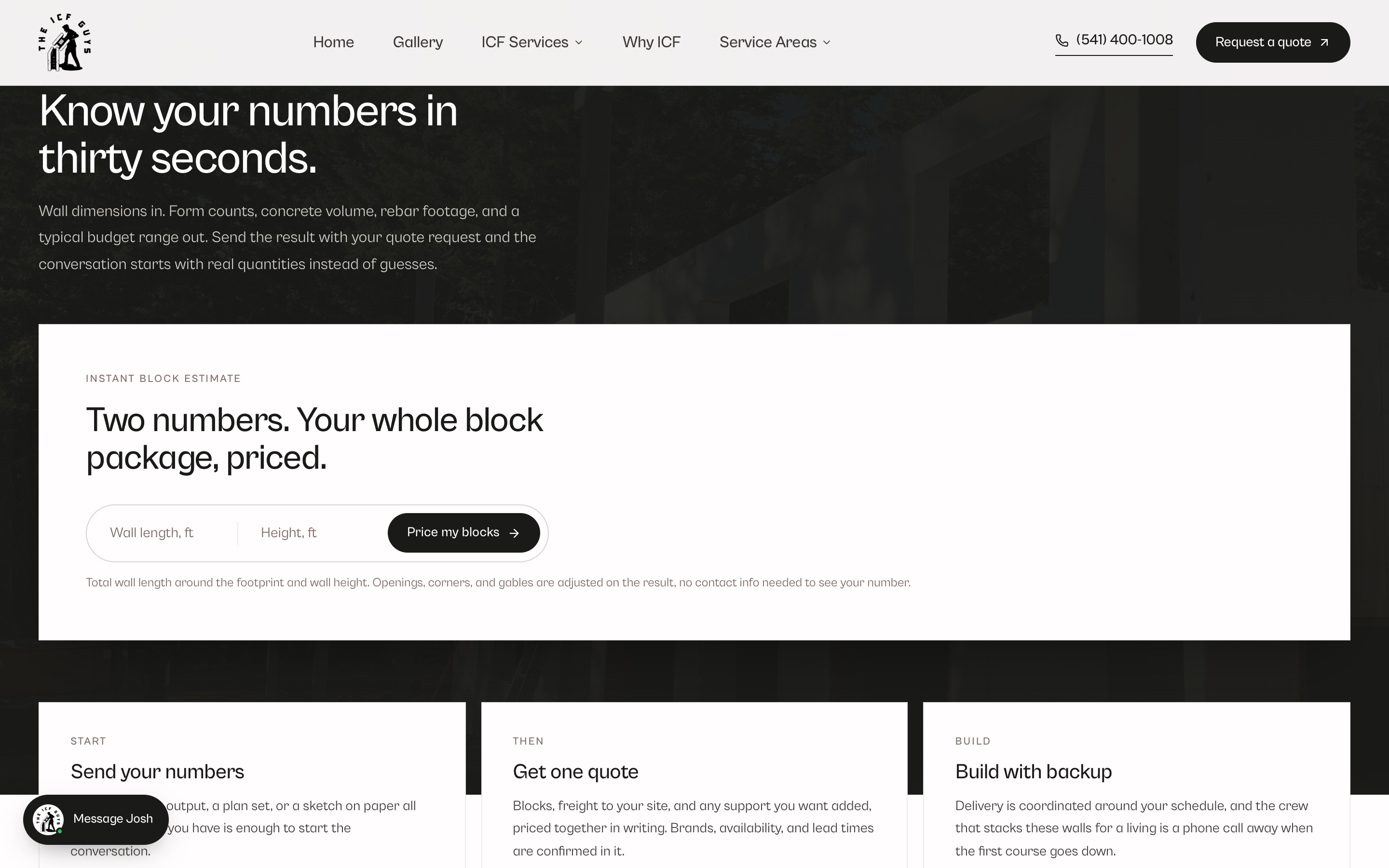 The block estimator on the ICF Guys blocks page