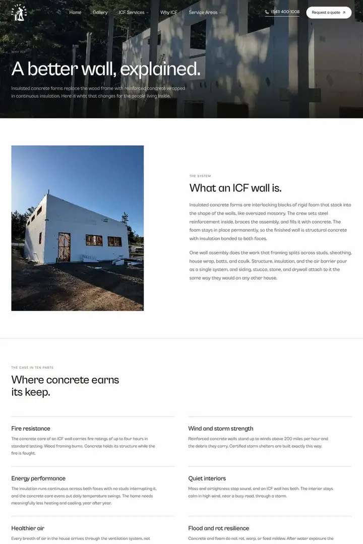 The page on the ICF Guys site that explains an insulated concrete wall