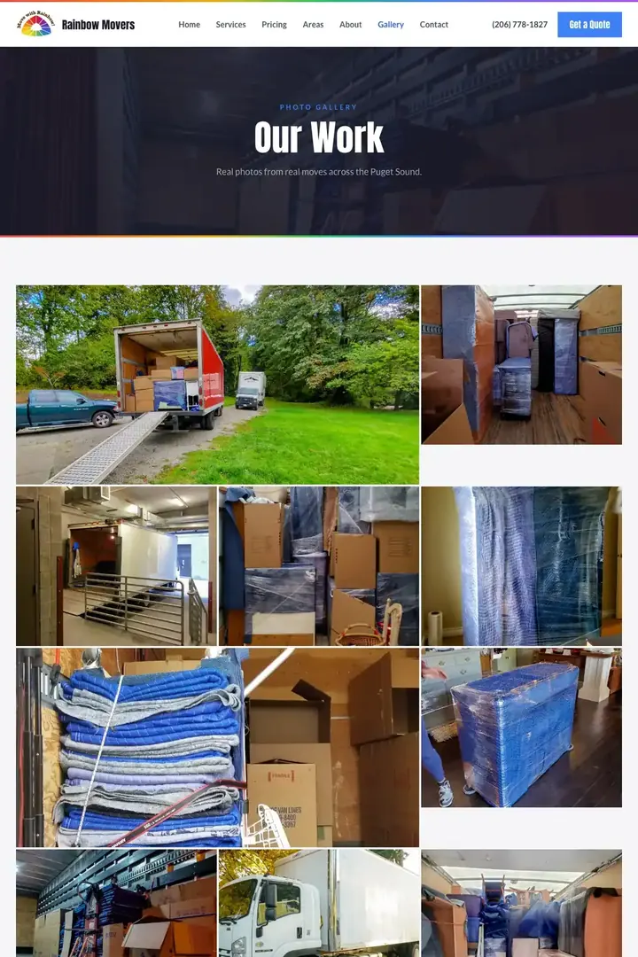 The gallery on the Rainbow Movers site